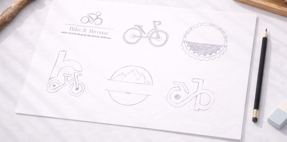 croquis de création logo secteur tourisme